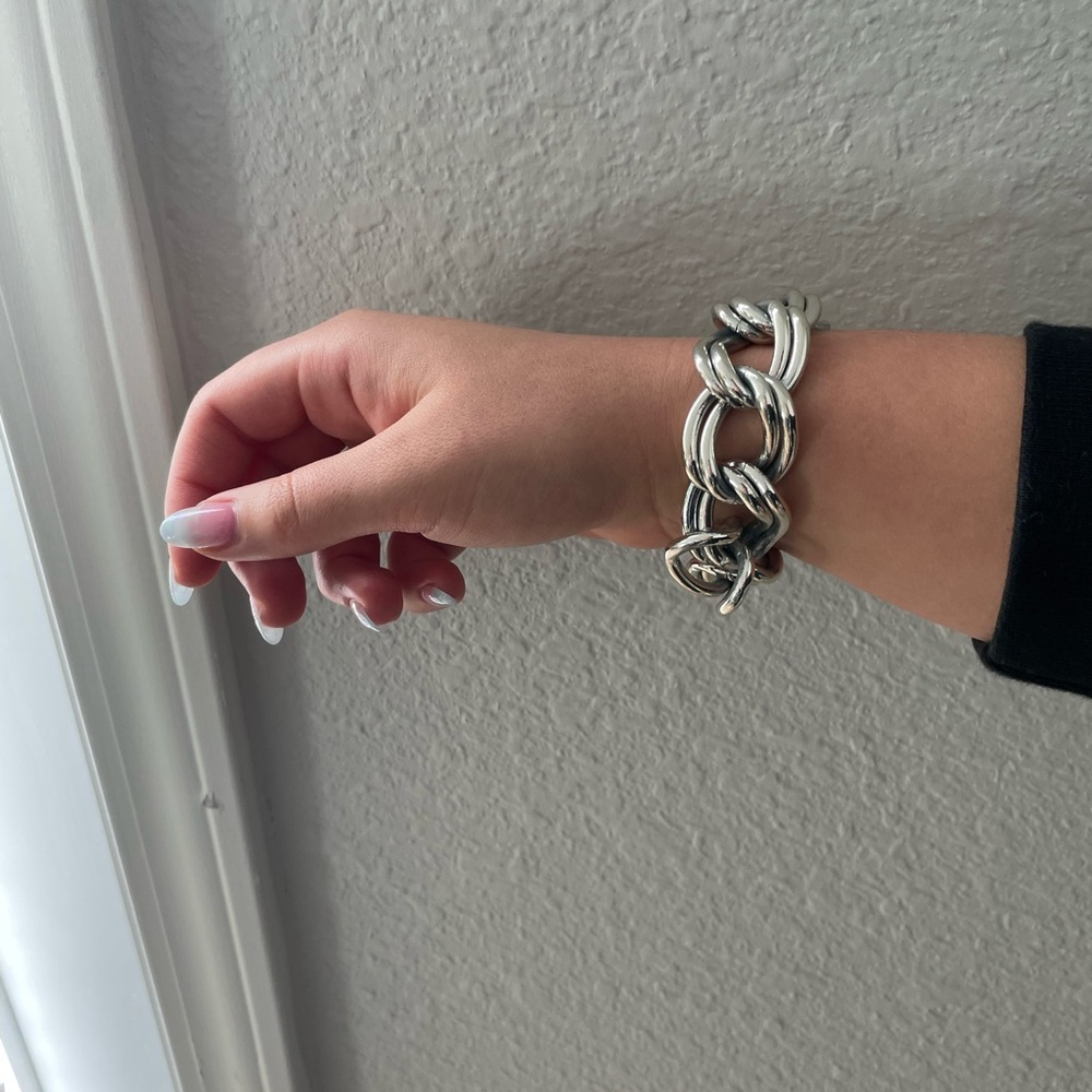 Vintage Signed Lisner Chain Bracelet | Silver